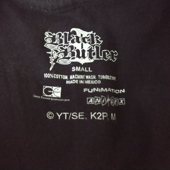 Black Butler Womens Small Black Anime Couple Short Sleeve Graphic Shirt Manga - Picture 5 of 5